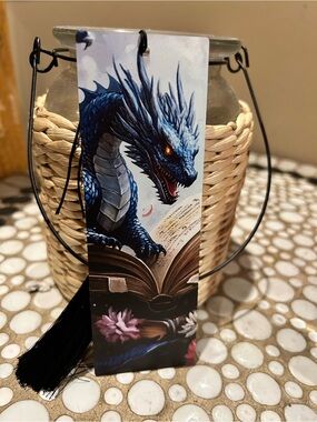 Blue Dragon Acrylic Bookmark with Tassel
